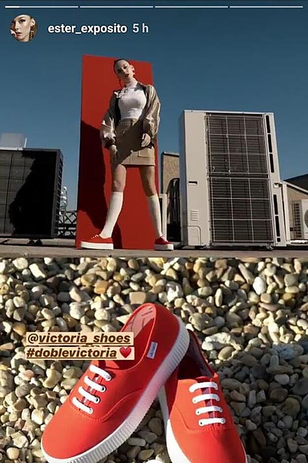 Ester Expósito compartía ayer este 'stories' de su campaña con Victoria.
