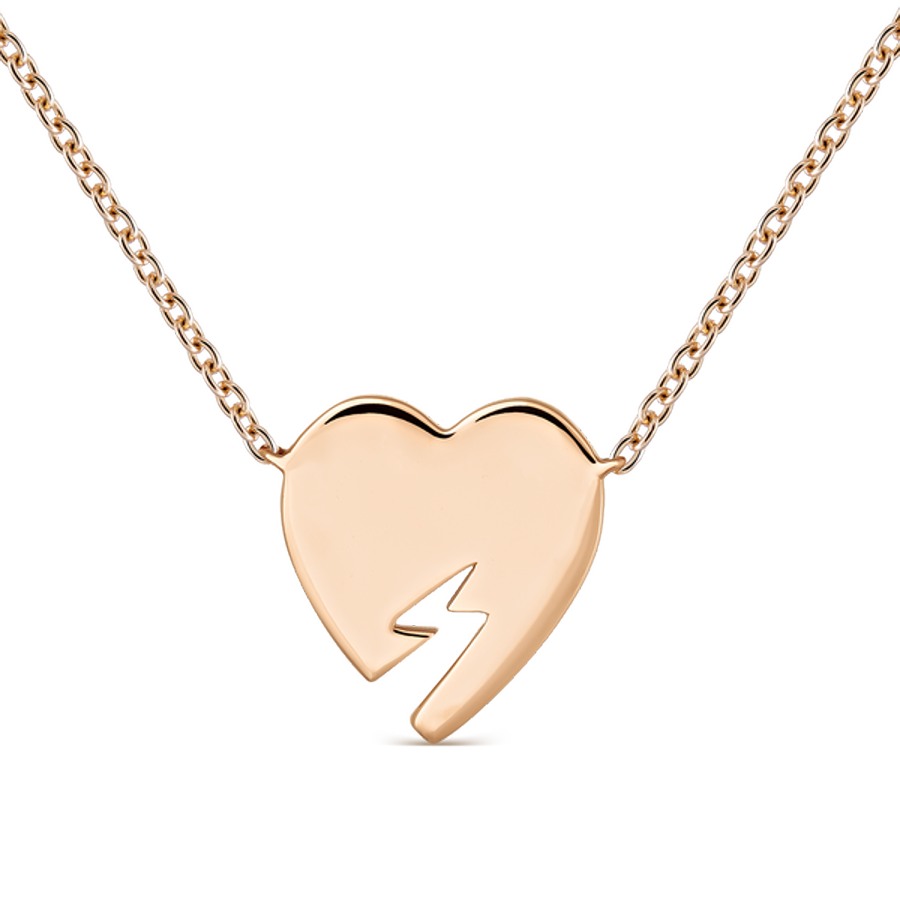 Mini medalla Heart Struck, realizada en oro rosa de 18 quilates (590 €).