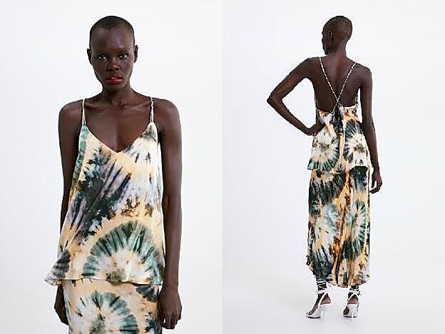 Top fluido estampado tie-dye de Zara. (22,95 euros).