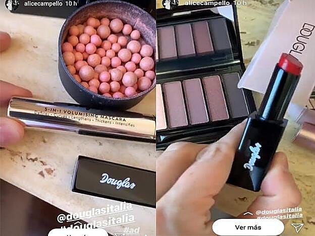 Alice Campello mostraba ambos kits a través de sus recientes 'stories' de Instagram.