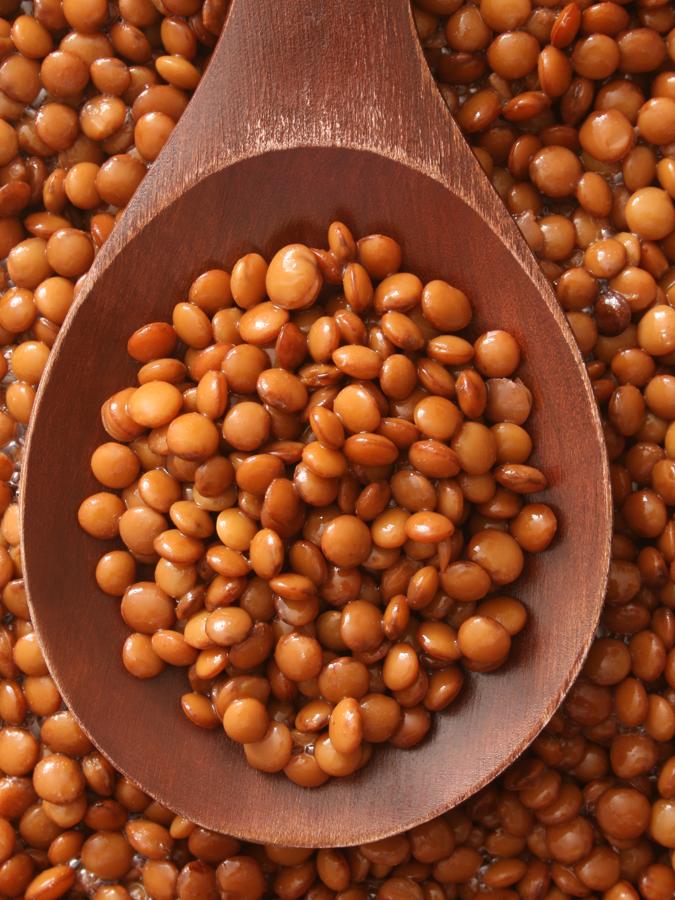 Las lentejas es otro de los alimentos esenciales para un crecimiento saludable de cabello gracias a su gran cantidad de hierro. Con tan solo una ración de lentejas se consigue aproximadamente la mitad de la dosis diaria de hierro. Además, las legumbres contienen zinc, colina (normaliza la circulación sanguínea del cuero cabelludo) y otros elementos muy saludables y necesarios para un cabello sano.