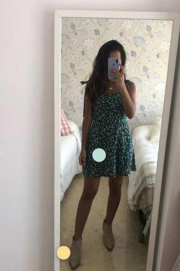 Vestido verde floral de Zaful.