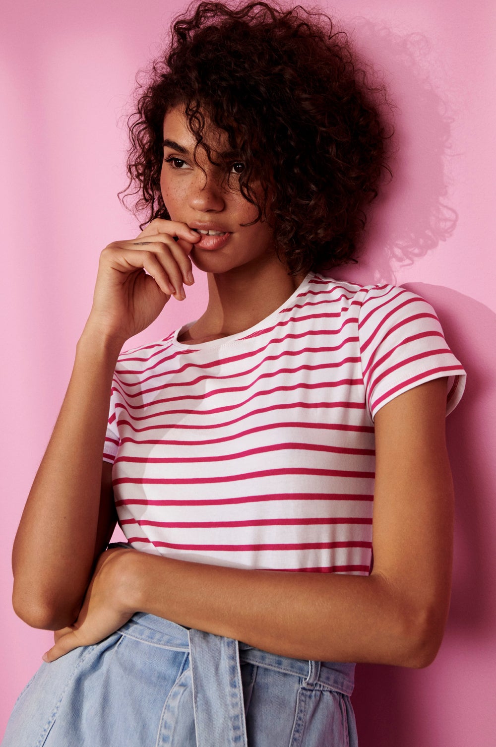 Camiseta a rayas rosas de Primark: 3,5 euros.