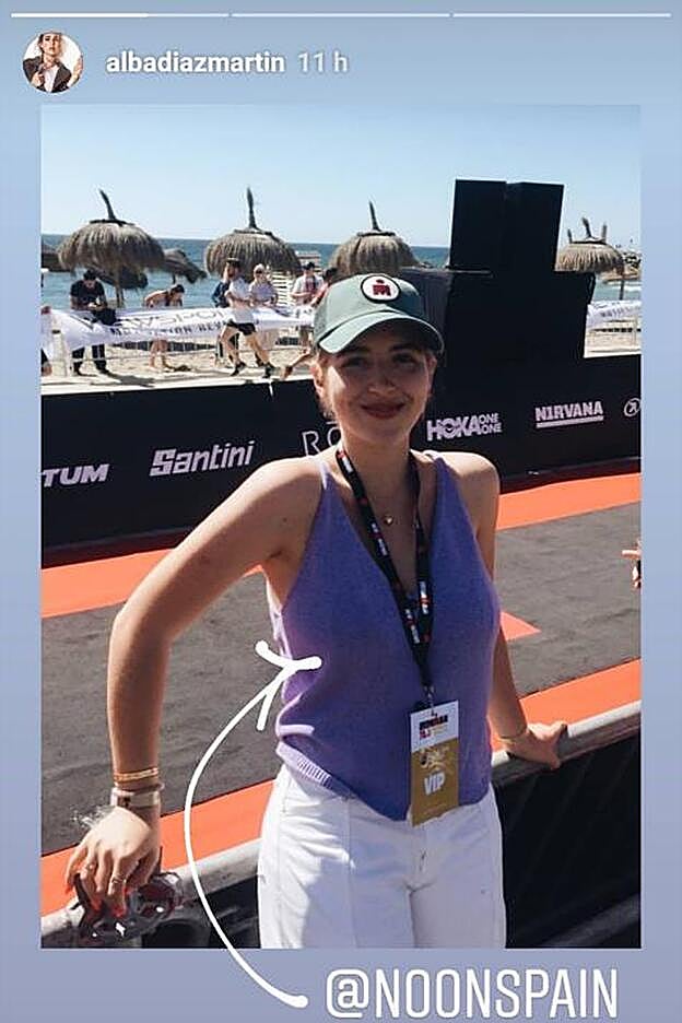 Alba Díaz lució este top básico de Noon Spain en uno de sus stories recientes de Instagram.