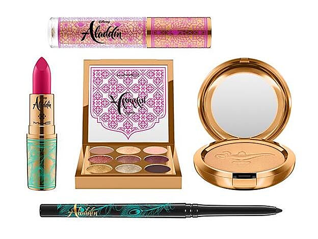 Estos son algunos de los productos de la colección de maquillaje de Aladdin que ha lanzado M·A·C.