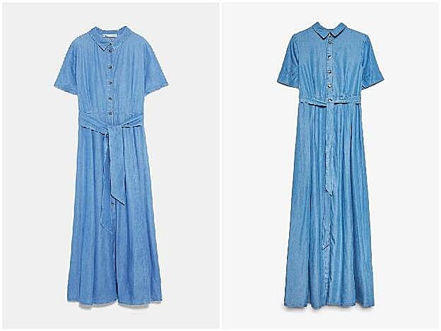 A la izquierda, el vestido de Zara (39.95 euros); a la derecha, el vestido de Uterqüe (99 euros)