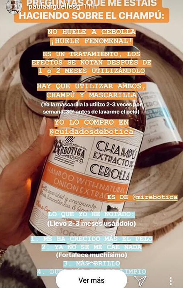 Paula Arguelles ha hablado sobre los resultados que ha notado en su cabello después de tres meses de aplicación de este champú.