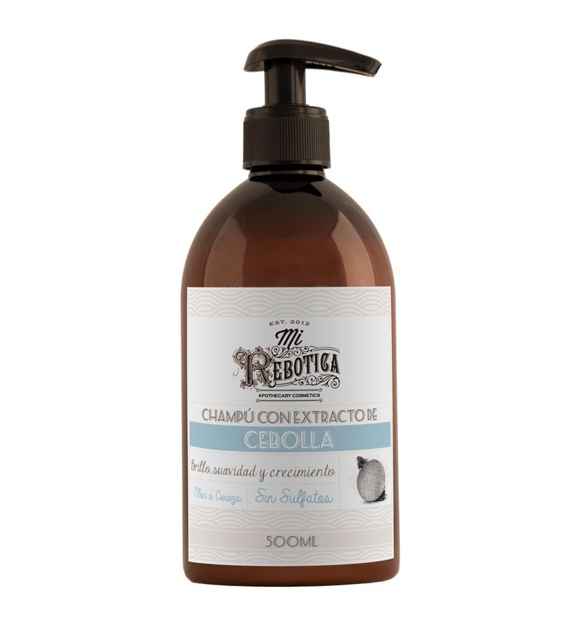 El extracto de cebolla es un estimulante del crecimiento capilar, que además ayuda a fortalecer el cabello y gracias a su capacidad antioxidante, lo protege de los radicales libres. Ideal para estimular el crecimiento del cabello y mantenerlo limpio, fuerte, suave y con un agradable olor a cereza. Por supuesto está formulado sin sulfatos ni siliconas. (18,95 €).