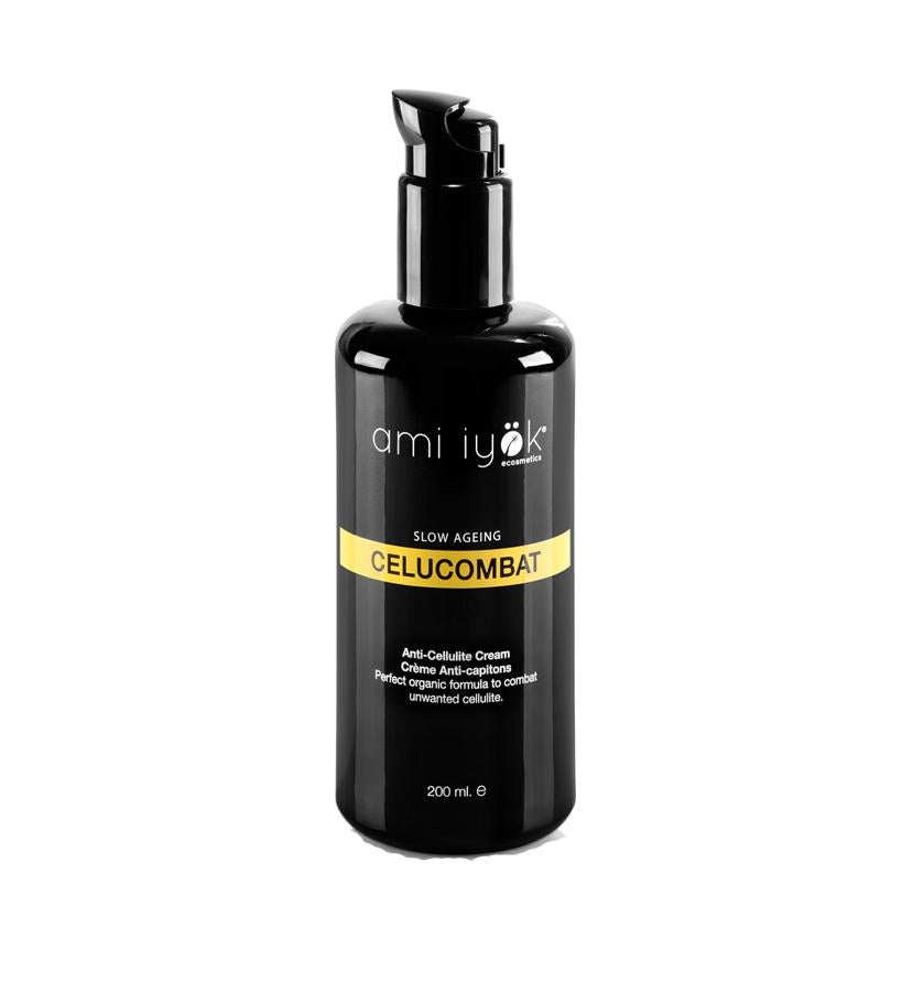 Contiene lipout, que es un activo que estimula el paso de adipocitos acumuladores de grasas a adipocitos que queman grasas. Lucha contra la retención de líquidos y ayuda a diluir los nódulos adiposos de grasa que se acumulan en muslos, nalgas y tripa.  Celucombat de Ami Iÿok  (105 €).