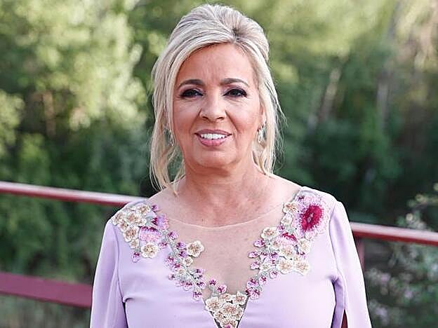 Carmen Borrego a su llegada a la boda de Belén Esteban y Miguel Marcos.