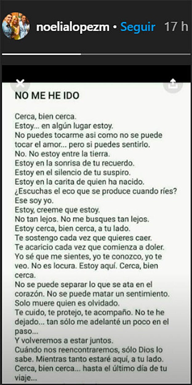 Este es el texto colgado por la viuda de José Antonio Reyes.