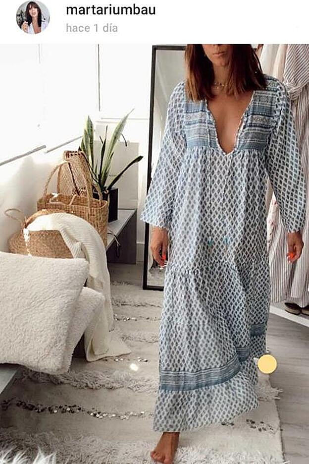 Marta Riumbau lució este vestido de Zara en una de sus últimas publicaciones compartidas en su perfil de 21 Buttons.