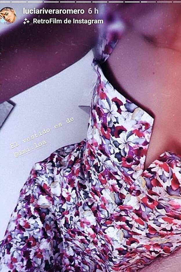 Lucía Rivera mostro el colorido estampado de este vestido en algunos de sus últimos stories.