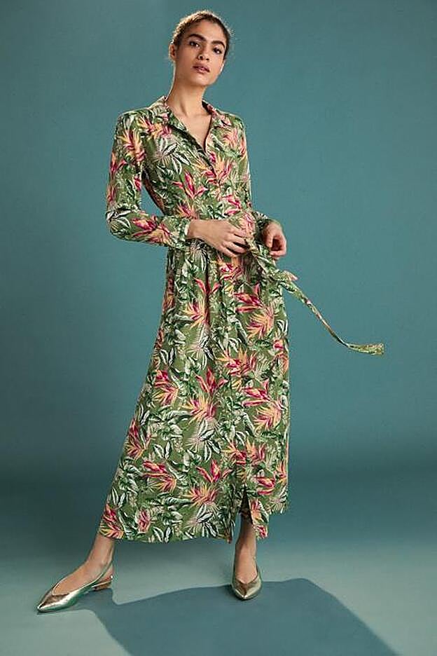 Vestido estampado de Cortefiel para copiar el look de Vicky Martín Berrocal (39,99 euros).
