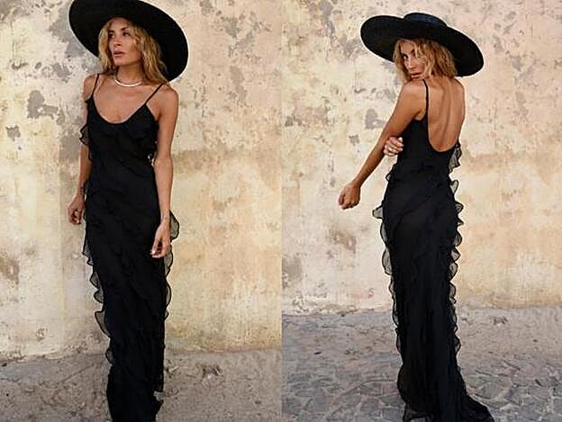 Paula Ordovás ha confirmado que el negro es el color perfecto con este vestido de Rat & Boa.