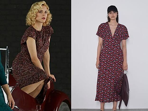 El vestido de flores que lleva Ángeles (Maggie Civantos) lo hay similar en Zara.