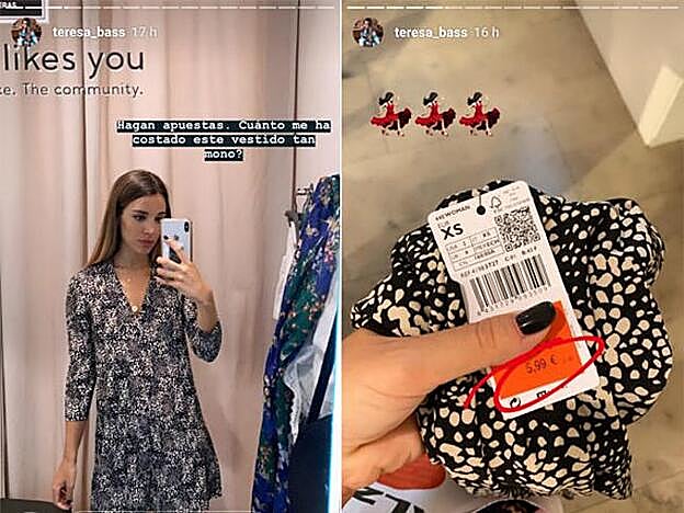 Teresa Bass ha compartido este vestido rebajado de Mango en sus recientes stories de Instagram.