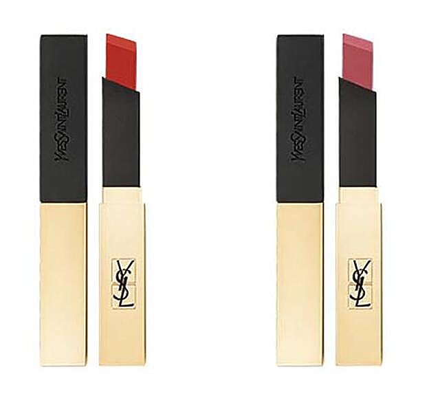 Labial Rouge pur Couture the Slim (Tono 10 coral antinomique/tono 12 Nu Incongru).