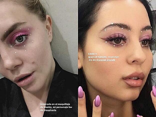 El maquillaje de Gigi Vives inspirado en Maddy, uno de los personajes de la serie de HBO Euphoria.