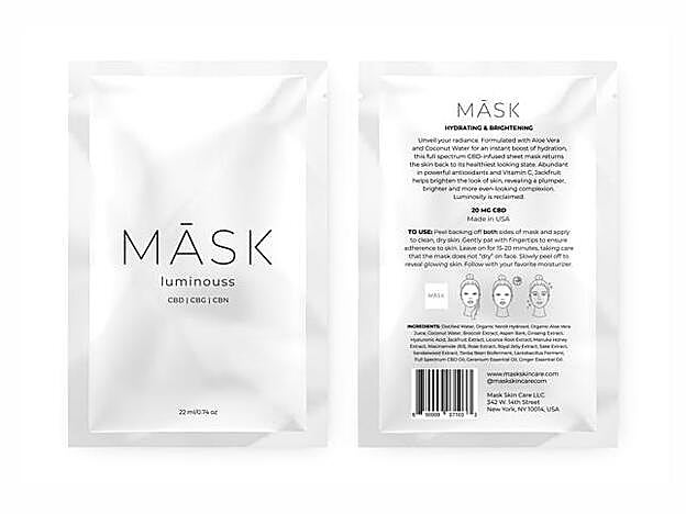 Mascarillas faciales naturales con aceite de CBD.