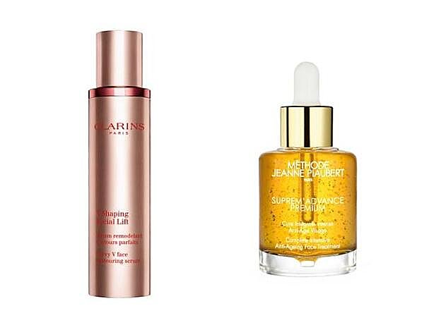 1. V Shaping Facial Lift de Clarins (69 €). 2. Suprem’ Advance de Jeanne Piaubert (209 €).