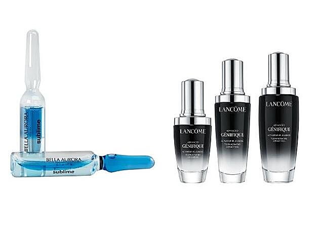 1. Nuevo Advanced Génifique de Lancôme (83 €). 2. Sublime Ampollas de Bella Aurora (18,95 €).