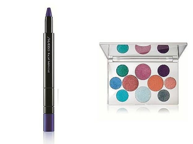 1. Kajal InkArtist en tono Gunjo Blue de Shiseido (27 €). 2. Eyeshadow Palette en tono Mermaid de Crayola (24 €). En Sephora.