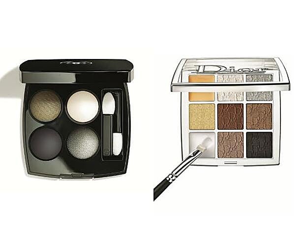 1. Les 4 Ombres Noir et Blanc de Chanel (54 €). 2. Backstage Custom Eye Palette Smoky Universal de Dior (51 €).