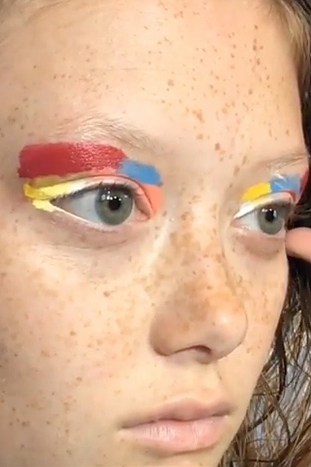 El patchwork de sombras de colores que protagonizó el desfile de Salvatore Ferragamo.