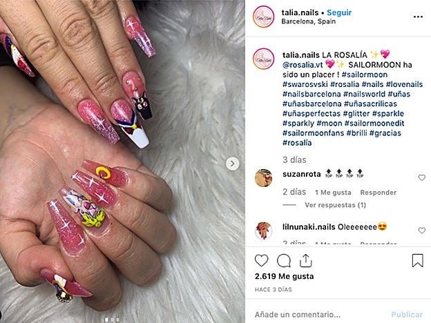 La última manicura de Rosalía homenajea a los dibujos de Sailor Moon.
