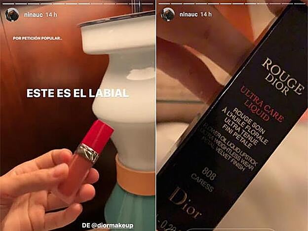 Nina Urgell compartía poco después en sus stories el tono de labial.