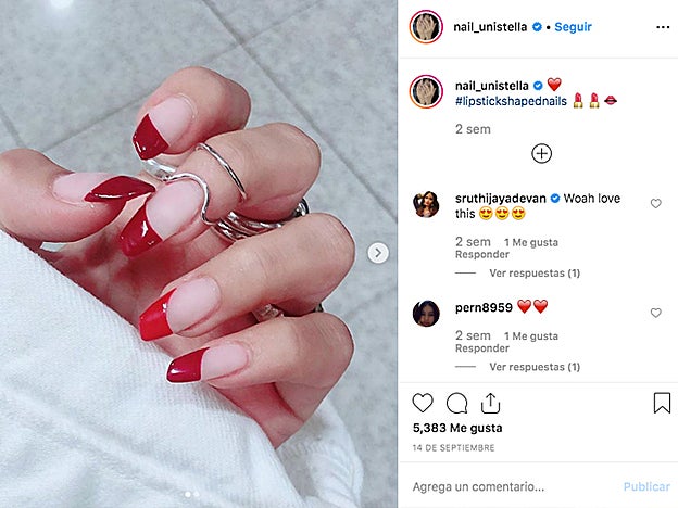 La manicurosta Park Eunkyung es la creadora de las uñas con forma de pintalabios, que en Instagram se conocen como #lipstickshapednails.