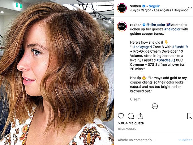 Los tonos cobrizos son imprescindibles esta temporada. Se llevan tanto sobre base oscura como clara.