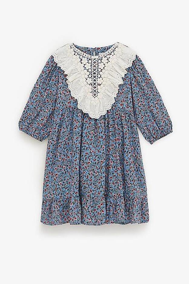 Vestido combinado guipur. (22,95 euros).