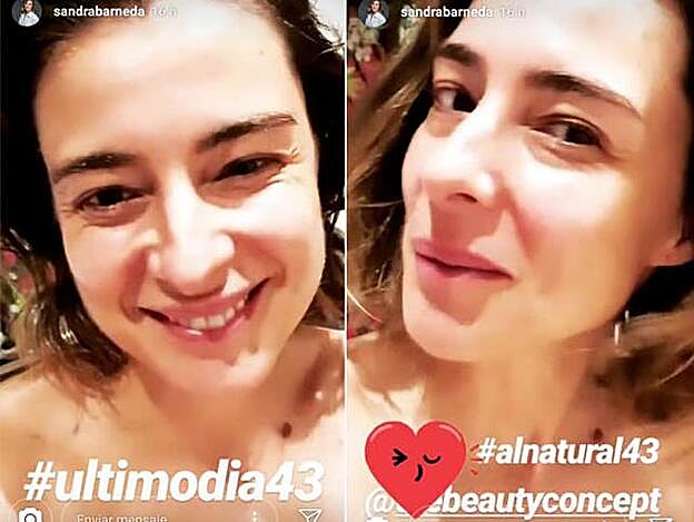 Sandra Barneda aparecía ayer en Instagram stories con su rostro totalmente limpio y sin maquillaje.