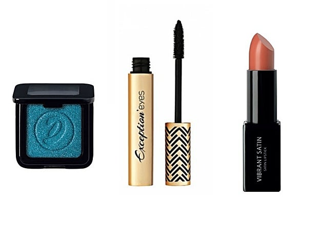 1. Mono Eyeshadow Metallic Blue, en el tono 850 2. Exception’eyes Mascara Black. 3. Nuevo Vibrant Satin en el tono Simple 1.