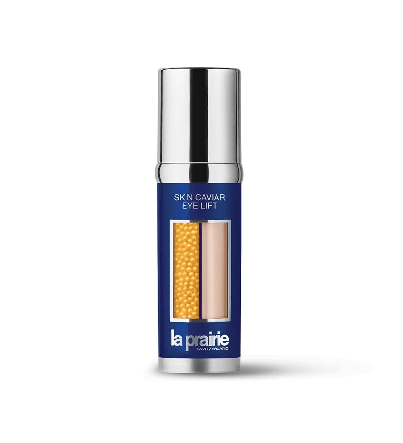 Contiene dos fórmulas que se aplican al mismo tiempo. Una reúne las características de las reconocidas perlas de caviar de La Prairie y la otra en una innovadora emulsión de crema gel, que se ha enriquecido con Caviar Premier y el complejo celular exclusivo de la marca. Al presionar el dosificador, las dos fórmulas (alojadas en compartimentos independientes para mantener su pureza). Con cada aplicación, los ojos se abren, el contorno de ojos se alisa y la mirada se llena de juventud. (420 €).