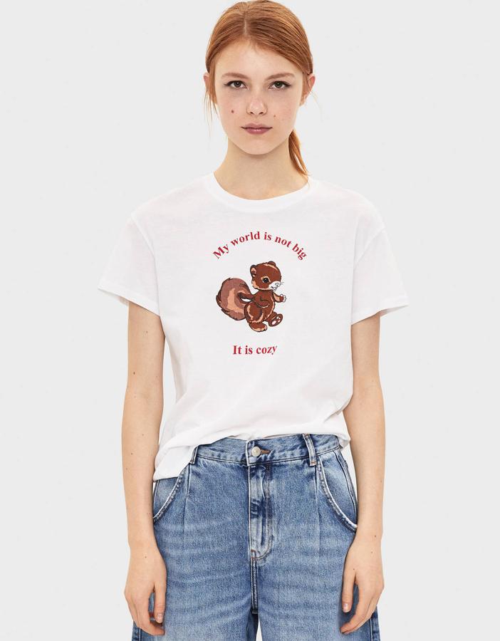 Más mensajes tiernos, en esta ocasión acompañado de una simpática ardilla. Perfecta para sacarle partido a tus prendas o tus botas marrones.