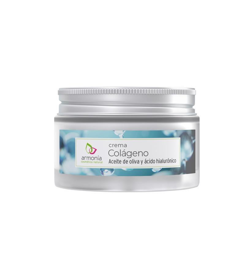 Crema Colágeno de Armonía : Enriquecida a base de aceite de oliva para restaurar las barreras de lípidos de la piel, hace que la piel luzca más hidratada y fresca. Aporta hidratación y elasticidad a la dermis. El colágeno está presente en una proporción más que adecuada y lo rodean otros activos interesantes, como ácido hialurónico y aceite de oliva. Una fórmula hidratante y antiedad que mejorará notablemente la firmeza e hidratación de la piel, sin riesgos, ya que evita la utilización de ingredientes poco recomendables. (9,90 €).