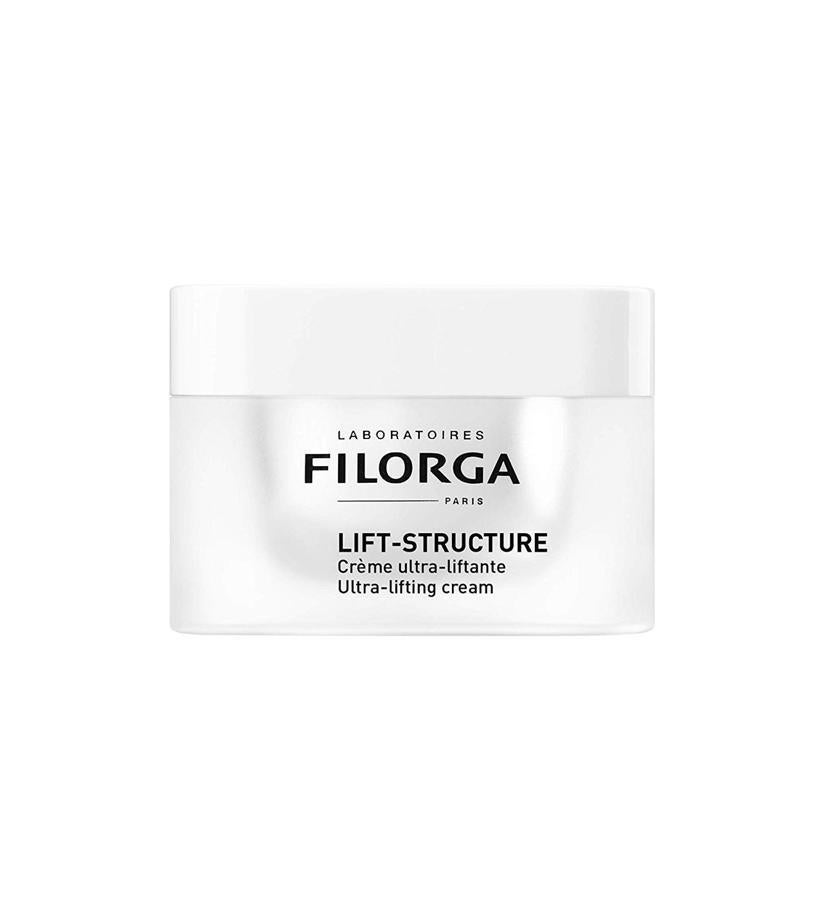 Lift-Structure Crema Ultra Lifting Día de Filorga : Crema reafirmante formulada a base de activos usados en procedimientos estéticos para un efecto anti edad radical. Su combinación de factores de Lifting Plasmático, como el Colágeno y Ácido Hialurónico, reafirma la piel, rellenándola y dándole volumen. Su fórmula es fruto de las últimas investigaciones en biotecnológicas, contiene una mezcla de activos vegetales que ayudan a estimular los principales componentes de la dermis, devolviéndole su tersura y tonicidad. (69,90 €).