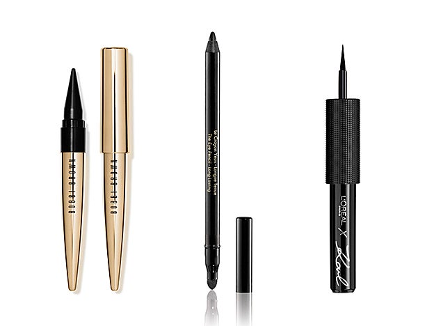 Luxe Eyeliner de Bobbi Brown (33 €). Le Crayon Yeux de Guerlain (27,40 €). Liner gráfico Karl Lagerfeld x L’Oréal (15,95 €).