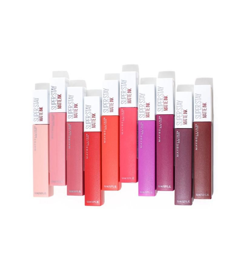 Barra de labios mate de larga duración ofrece colores saturados que no transfieren. Además, esta tinta líquida no reseca y no se cuartea.  Superstay Matte Ink City Edition de Maybelline NY  (4,24 €; ahorras 5,74 €).