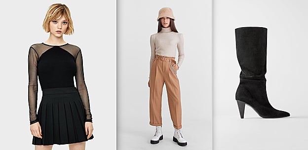 La minifalda en negro, que no es lo mismo, pero da más juego cromático.