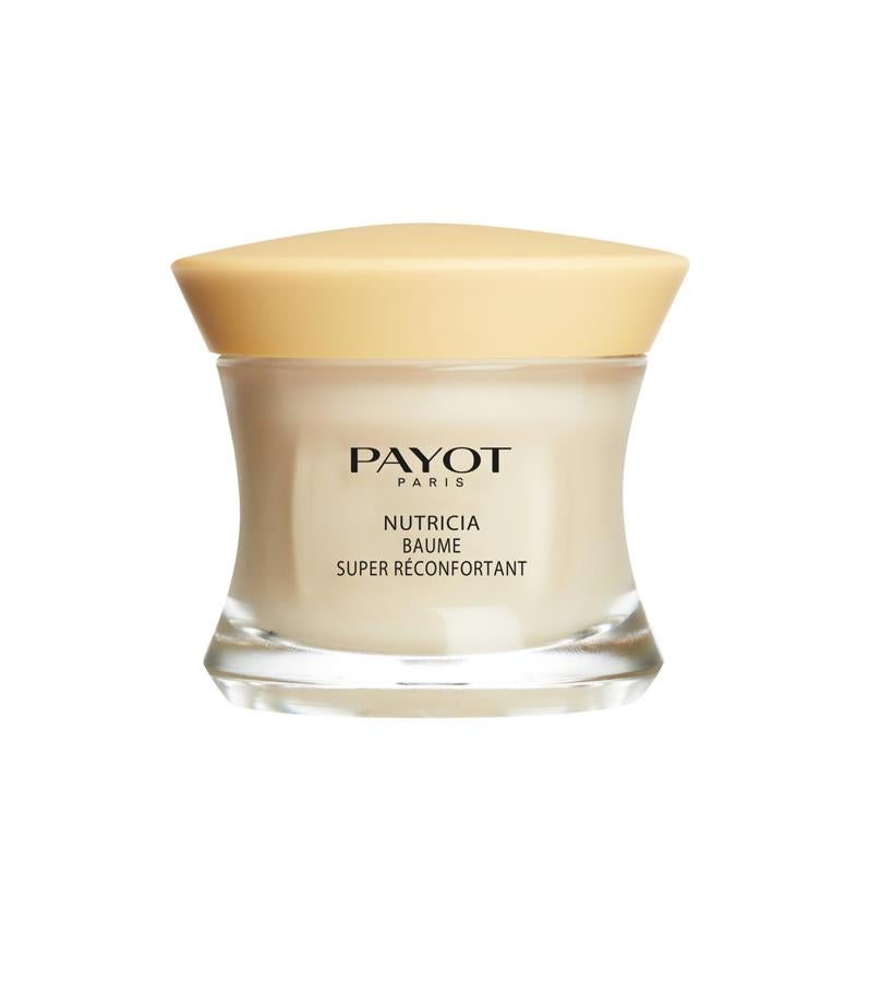 Bálsamo ultranutritivo con más del 80% de ingredientes naturales, entre ellos manteca de karité y jojoba, que protegen la piel y previenen la sequedad provocada por el frío inteso.  Nutricia Baume Super Réconfortant de Payot  (56 €).