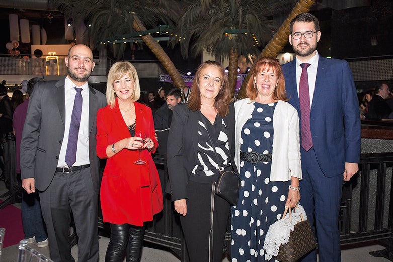 De Pharmamel, Juan Miguel Piernas, Germaine Escames, Rosa Jiménez y Ramón García Vizcaíno, con Rosana Pazos, subdirectora de Publicidad de Revistas de CMVocento.