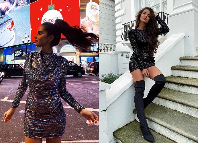 A falta de uno, la influencer Marta Soriano ya nos ha descubierto otros dos vestidos de lentejuelas de Bershka. Ambos de manga larga y con escote en la espalda pero con diferencia de precios: el primero cuesta 35,99 euros y el segundo, que combina su tejido con terciopelo, 39,99 euros.