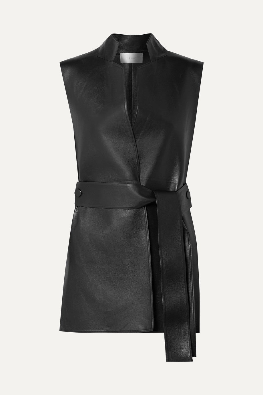 Chaleco de piel con cuello mao, de The Row.