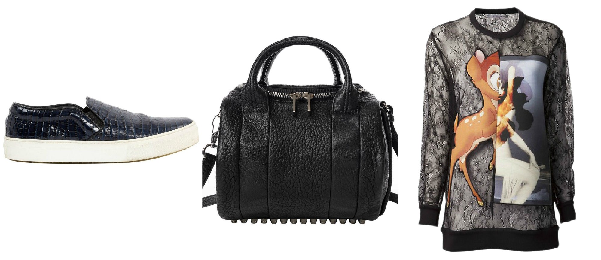 El negro fue el protagonista de 2013 por obra y gracia de las zapatillas skate de Celine, del bolso Rocco de Alexander Wang y de la sudadera de encaje de Bambi de Givenchy.