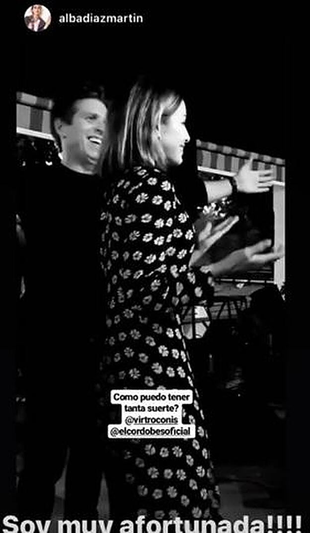 Alba Díaz compartió este bonito momento de su padre con Virginia Troconis.