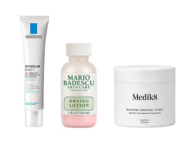 Effaclar Duo de La Roche-Posay (20,45 €). Loción Reparadora Mario Badescu (19,95 €, en Sephora). Blemish Control Pads de Medik 8 (42,50 €).